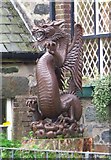 SH5948 : Dragon statue, Beddgelert by nick macneill