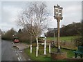 Little Hadham: Village pump and sign at Hadham Ford
