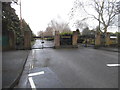 The entrance to Mortlake Crematorium