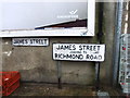 TQ7768 : Vintage street nameplates, James Street, Gillingham by Chris Whippet