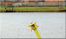 J3473 : Navigation marker, River Lagan, Belfast by Albert Bridge