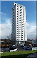 White tower block in Cwmbran