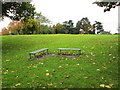 King George V Park - two bench seats, Wordsley, Stourbridge