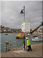 SW5240 : St. Ives: street-light maintenance on Smeaton’s Pier by Chris Downer