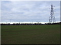 Farmland, pylon and wind turbines