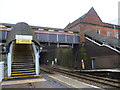 The footbridge at Harold Wood station