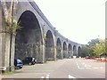 Railway viaduct at B & Q car park