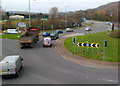 Western side of a roundabout near M4 junction 41, Baglan