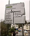 SX9165 : Bent sign, Westhill Road, Torquay by Derek Harper