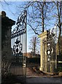 Gates at an entrance to Denham Court