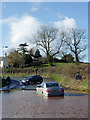 Flood in Gilbert Lane, Wombourne, Staffordshire