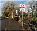 Cycle Route Crossing sign, Pontymason Lane, Rogerstone, Newport