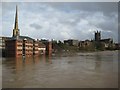 SO8454 : Flooded River Severn in Worcester by Philip Halling