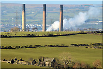 D4201 : Chimneys, Ballylumford power station - February 2014 by Albert Bridge