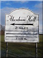 Sign to Akenham Hall