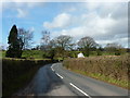 Looking along the B4233 towards Cefn Farm, near Croes-Hywel