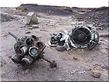 SK0994 : Wreckage and memorial stone at B-29 crash site by Gareth James