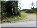 Footpath leaves lane