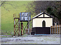 SN6778 : Water tower and new waiting shelter at Nantyronen station, Vale of Rheidol Railway by John Lucas