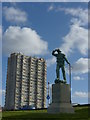 The Surfboat Memorial and Arlington House, Margate