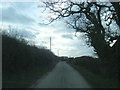 Lane looking south at Higher Hall