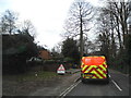 Approaching road works on Logs Hill