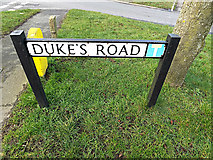 TM3488 : Duke's Road sign by Geographer