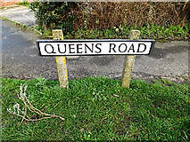 TM3388 : Queens Road sign by Geographer