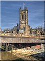 SJ8398 : River Irwell, Station Approach and Manchester Cathedral by David Dixon