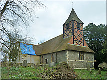 SU7364 : Swallowfield church with storm damage by Robin Webster