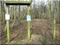 TM1497 : Lower Wood Nature Reserve - information board by Evelyn Simak