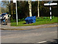 Signpost at crossroads on Lymington Bottom