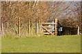 A gate through which the walker ascends to Higher Hill