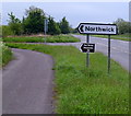 Left turn for The White Horse Inn, Northwick