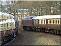 The Winter West Highland Statesman approaching Hyndland railway station