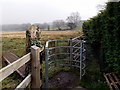 Kissing gate to a footpath along a dismantled tramway, Rhos