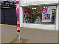 Yarn bombing Crosby village