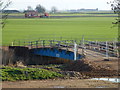 TF3601 : Temporary bridge over The Counter Drain - The Nene Washes by Richard Humphrey