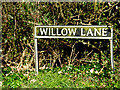 TM3592 : Willow Lane sign by Geographer