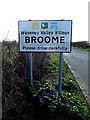 TM3592 : Broome Village Name sign on Yarmouth Road by Geographer