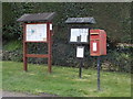 Beer Hackett: postbox № DT9 66 and noticeboard