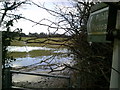 Partly-flooded public footpath off Mop End Lane