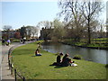 View of the small lake in Clissold Park by Clissold House #2