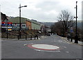 Mini-roundabout near the TA Centre, Abertillery