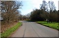 Looking towards a road junction at Trimpley, Worcs