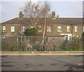 Backs of houses on Manor Grove, from North Sheen station