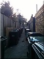 Wheelie Bins in alley between Greys and Vicarage Roads, Eastbourne