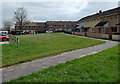 Houses alongside a Maendy Wood Rise green, Cwmbran