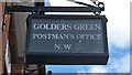 Hanging sign, Golders Green Royal Mail delivery office