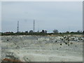 Ruined windmill and communications masts